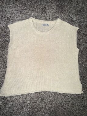Magnolia Cream Knit Crewneck Sleeveless Sweater